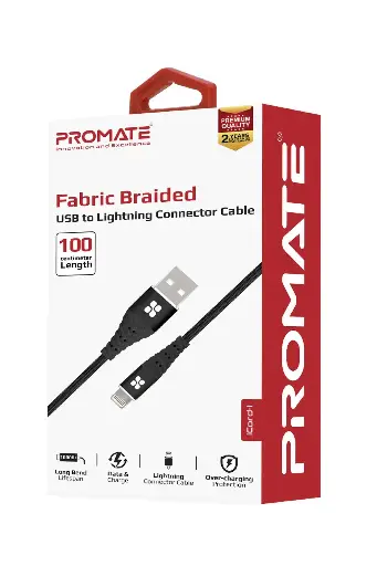 [iCord-1.BLACK] Promate iCord-1 USB - Lightning 2.4? 1 ? Black